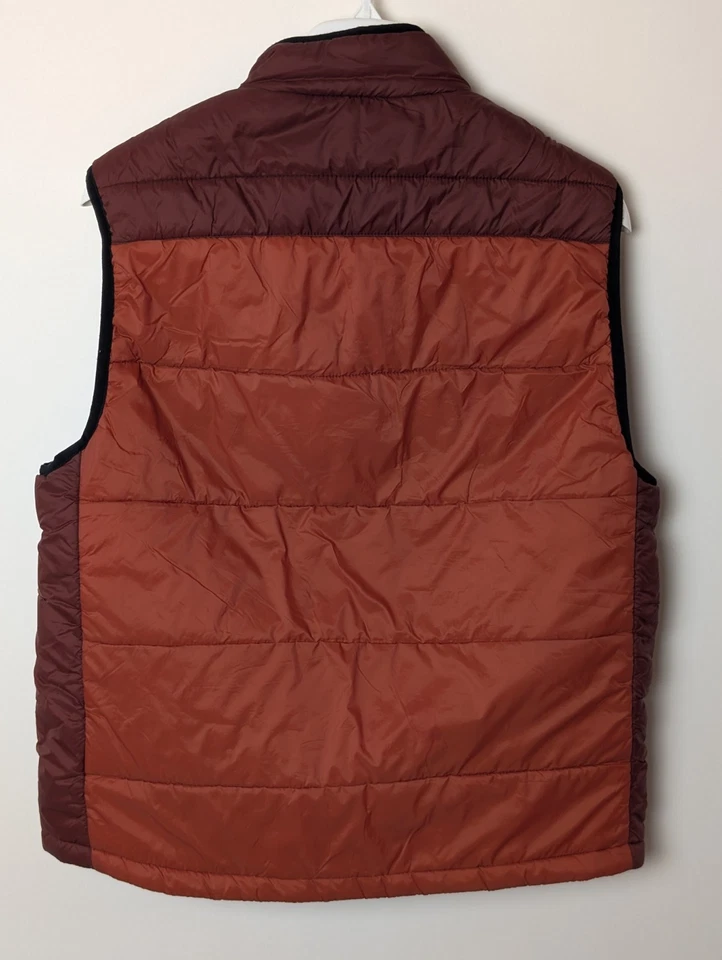 Мужской пуховик Perry Ellis жилет M коричневый оранжевый без рукавов на молнии стеганый - Изображение 2 из 4