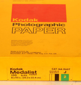 KODAK MEDALIST B&W PHOTO PAPER, D/W, J-2 Smooth Lustre 100-8x10 sheets, 09-80.