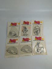 Lot Of 6 VTG Makit Bakit Suncatcher Forms Parrot Clown Flowers Rainbow Reindeer