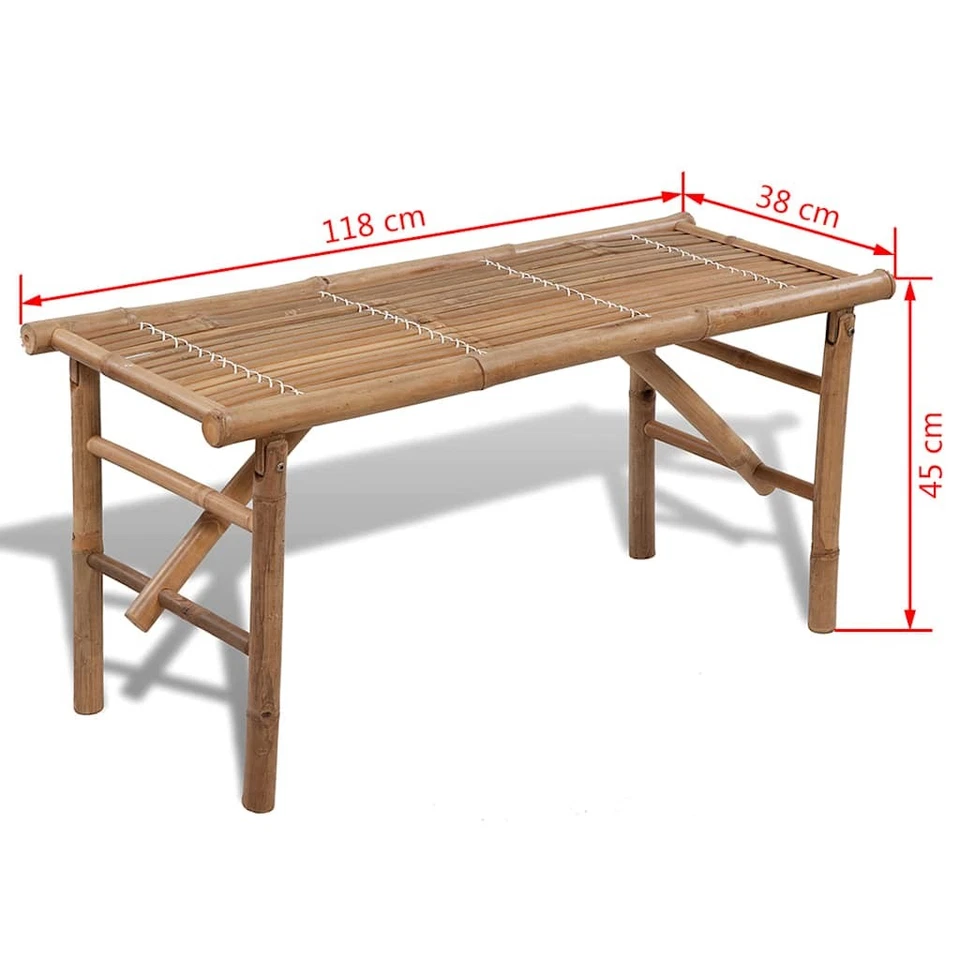 Banc pliable en bambou Banc de jardin Meuble pour parc terrasse balcon vidaXL - Photo 4/4