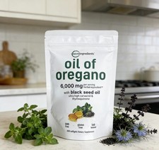 Micro Ingredients Oil of Oregano 6000mg 300 Softgels with Black Seed Oil Immune