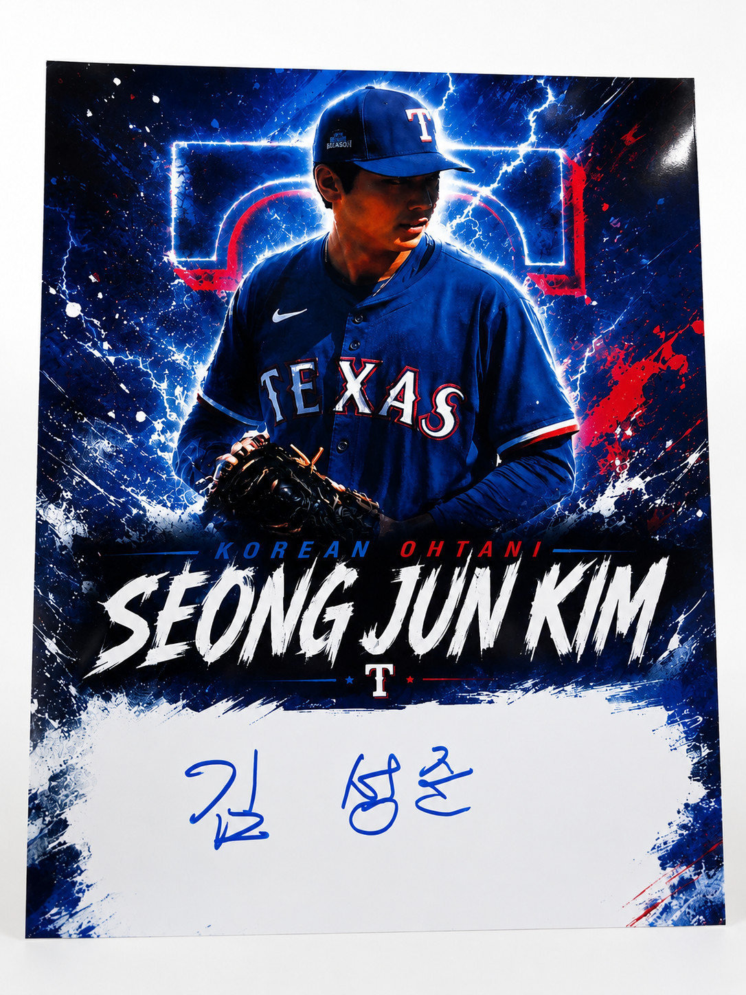 SEONG JUN KIM AUTOGRAPHED PHOTO! TEXAS RANGERS! “KOREAN OHTANI”! AUTHENTIC AUTO