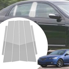 6pcs Exterior Door Window Pillar Posts Molding 2004-2008 Acura TL Glossy Silver