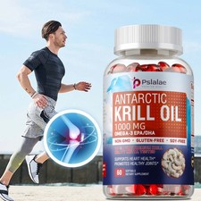 Antarctic Krill Oil 1000mg-Omega-3 EPA,DHA,Astaxanthin,Phospholipids-Brain,Heart