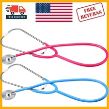 2 Pack Kids Stethoscope Toy - Real Working Doctor Nurse Role Play in Pink  Blue