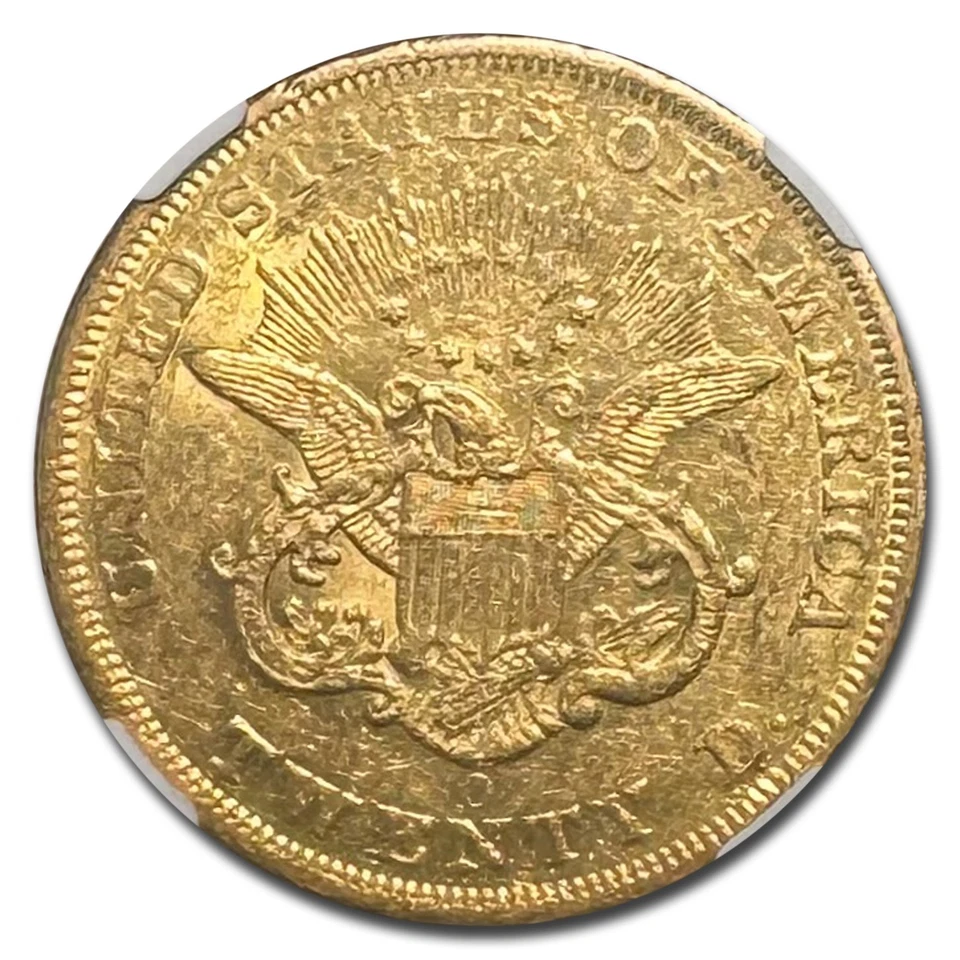 Águila doble Liberty Gold 1850-O $20 AU-55 NGC Foto 3 de 3