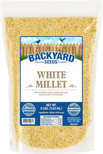 White Millet Bird Seed 8LB Premium Finch Dove Sparrow Quail Feed