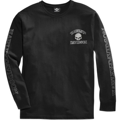 Harley Davidson Longsleeve Willie G Skull Schwarz Herren Pullover Sweater Shirt