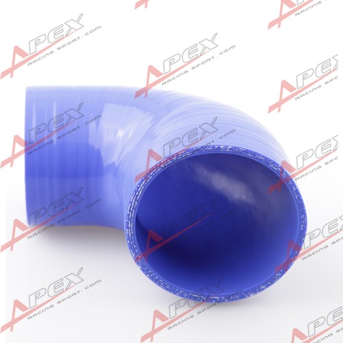 Manguera de acoplador de silicona turbo de 3,5"" a 2,5"" (89-63,5 mm) 3 capas 90 grados azul - Imagen 4 de 5