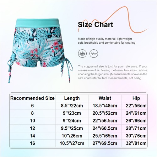 Kids Girls Shorts Cycling Pants Side Drawstring Briefs Dance Swimsuit Swimwear - Picture 21 of 42