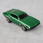 1993 HOT WHEELS OLDS 442 GREEN 1:64 DIECAST 2 3/4" CAR WHITE STRIPES SILVER RIMS