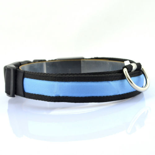LED Haustier Hundehalsband blinkend hell Sicherheit Nachtbeleuchtung Nylon ALLE GRÖSSEN UK - Bild 8 von 14