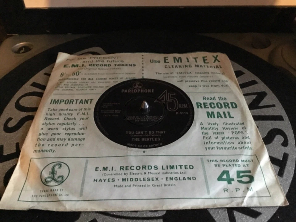 The Beatles Can’t Buy Me Love 1st Orig UK 19674 1st PRESSING VINYL 45 EX - Image 2 of 4