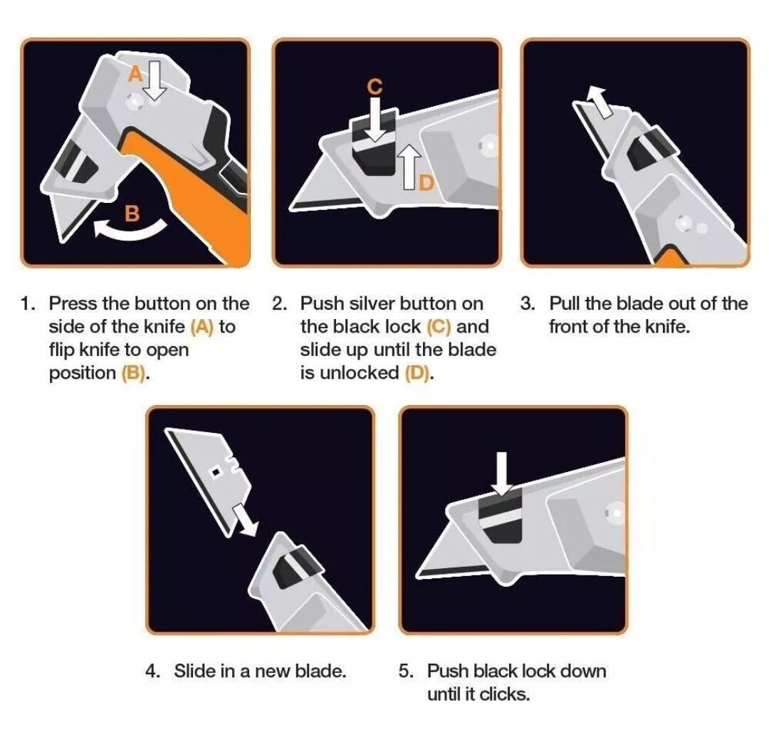 Fiskars Pro 770050-1001 Utility Knife Painters Orange/Black