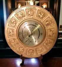 Vtg Airguide Zodiac Barometer Weather  Horoscope (For Parts / Repair Decor)