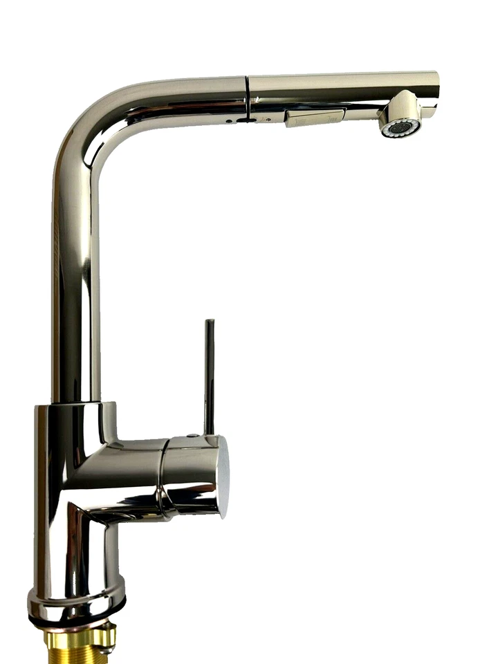 Grifo de cocina Newport latón bronceado/arco derecho pulido níquel NUEVO Foto 2 de 4