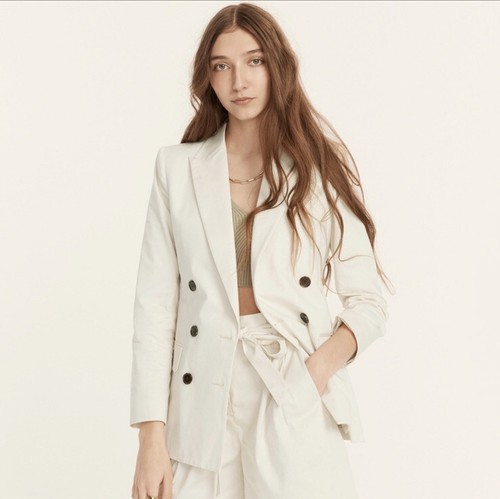J. Crew Double Breasted Alfie Blazer Lightweight Chino Size 4 NWT