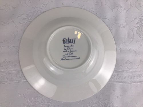 GALAXY by Sakura Porcelain Holiday (4) Rimmed Soup 24K Gold Stars & Rim NIB - Picture 9 of 11