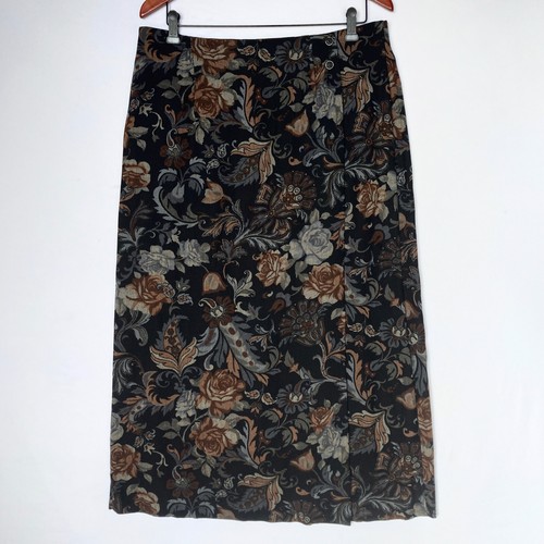 Vintage Requirements Skirt Womens L Dark Floral Whimsigoth Midi Maxi Boho 35x34 - Picture 2 of 11