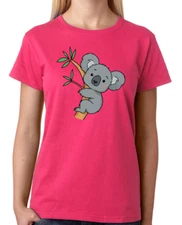 Koala Climbing A Tree Ladies T-Shirt