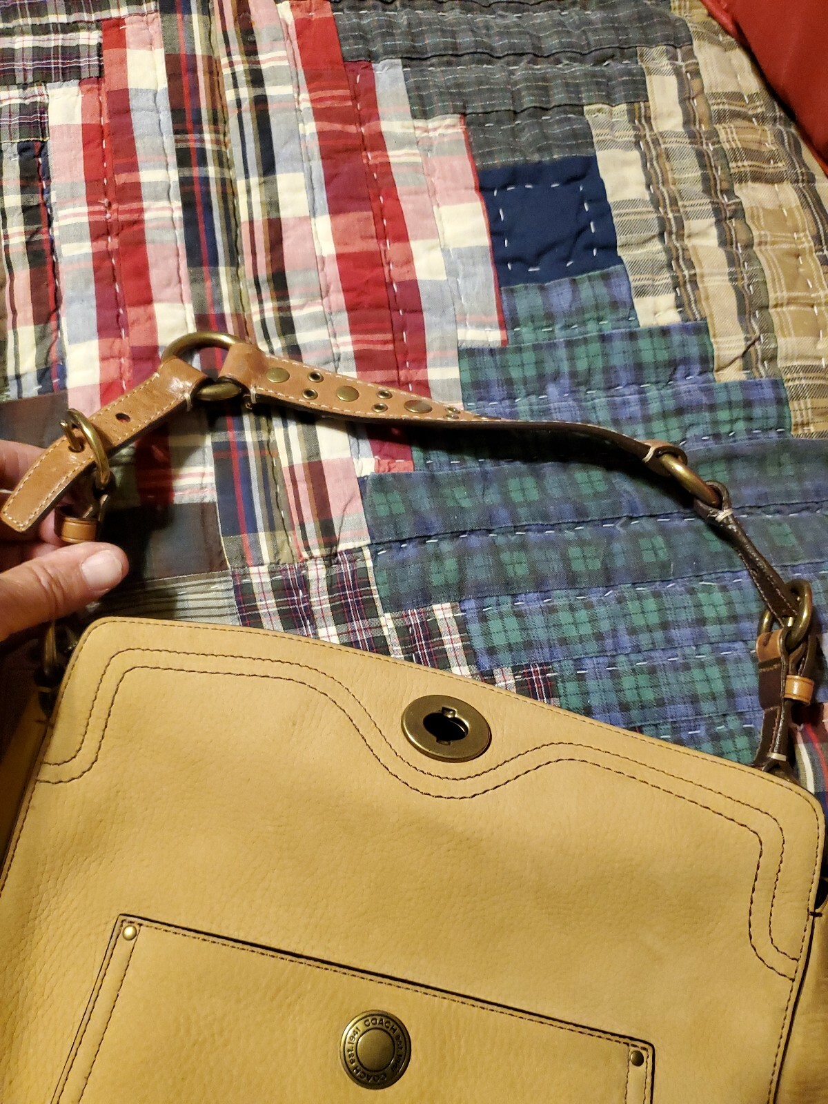 Coach Suede Tan Shoulder Bag Gem