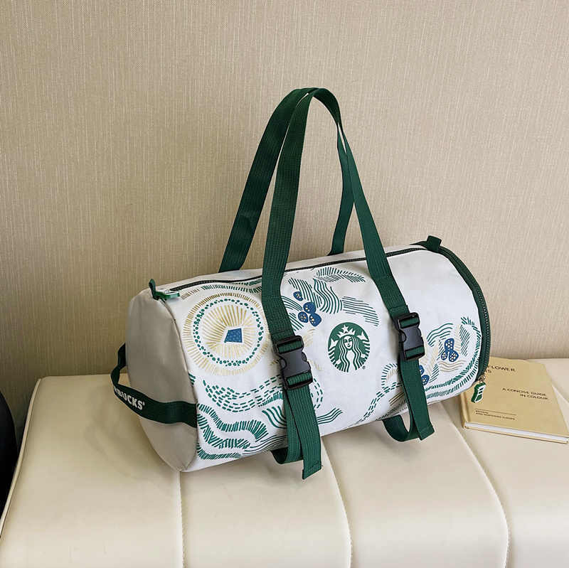 New CHINA STARBUCKS White & Green Large Capacity GYM BAG Travel