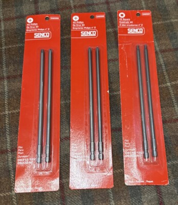 Lot of 3 SENCO DuraSpin #2 Bit 2 packs- Phillips EA0300 (2) & Square EA0301 (1)
