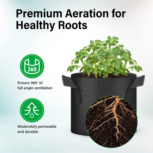 5-24Pack Garden Grow Bag/Rooty Bag Heavy Duty Non-Woven Plant Fabric Pot Contain - Picture 116 of 143