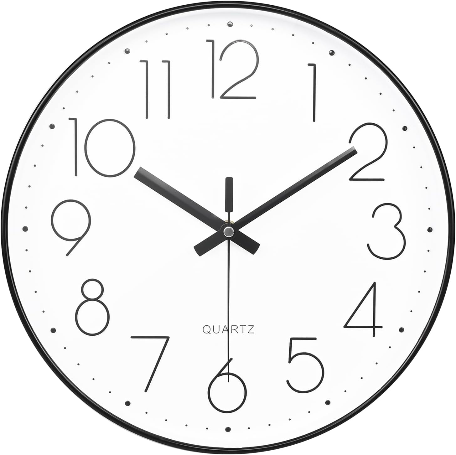 Wall Clock 12 Inch Silent Non-Ticking Modern Wall Clocks Battery Operated for Li-image