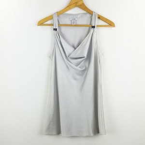 Cache-Womens-Top-Sz-M-Silk-Silver-Cami