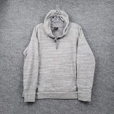 Reebok Hoodie Womens L Large Gray Pullover Long Sleeves Hooded Cotton Blend
