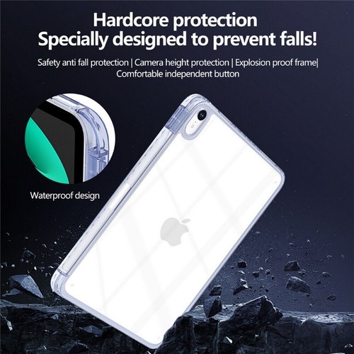 For iPad 7/8/9/10/11th Gen Air Pro 11 13" Heavy Duty Shockproof Clear Case Cover - Picture 25 of 62