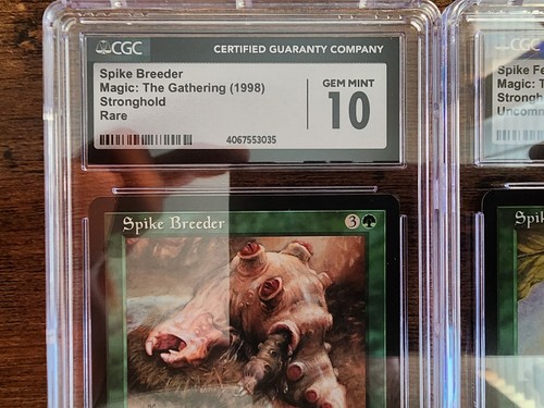 2x MTG ⭐CGC 10 GEM MINT!⭐ ⭐Spike Breeder & Spike Feeder⭐ Stronghold ⭐ 1998 Magic - Picture 7 of 10