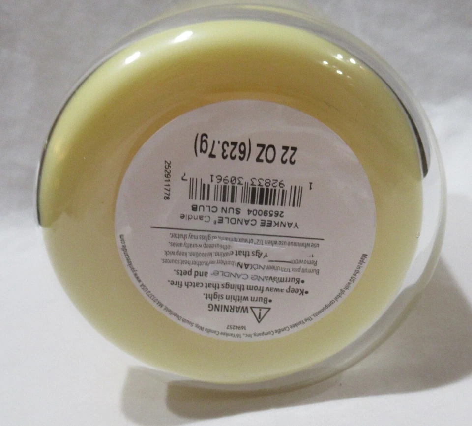 Tarro grande Yankee Candle 22 oz 110-150 horas SUN CLUB - LIMÓN Y ROSA BLANCA Foto 3 de 3