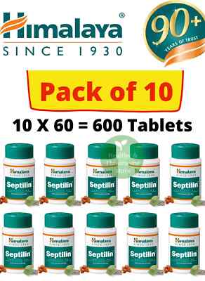 Himalaya Septilin Tablets, Pack of 10 x 60 Tablets | Natural Immune Support |