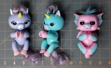 Lot of 3 WowWee Fingerlings Lot Monkeys Unicorn Dragon - Works