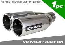 ( 3.0 Inch Inlet ) Remington DUAL BARREL Universal Bolt On POLISHED Exhaust Tip