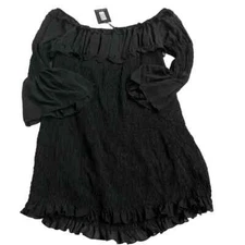 Pretty Little Thing Black Chiffon Shire Body-con Dress, Women’s Size 26 NWT