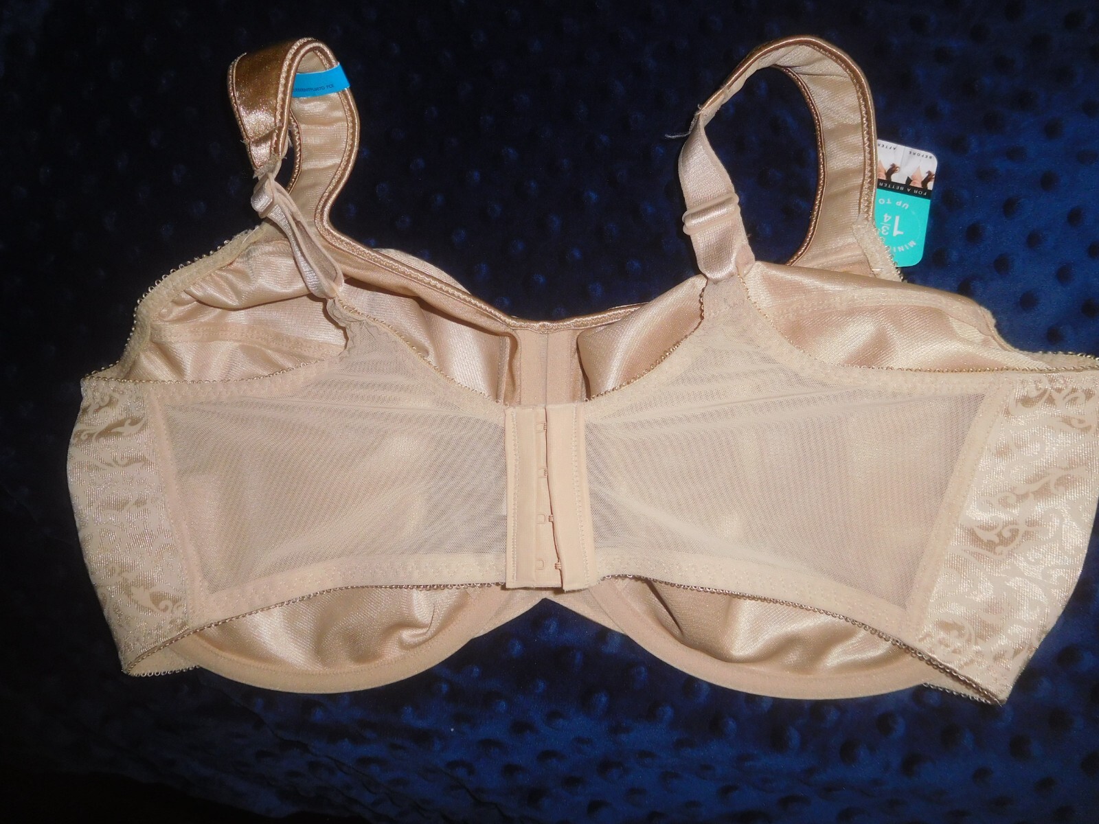 NWT! Bali 3562 Satin Tracings Beige Satin Minimizer Underwire Bra 42DDD ...
