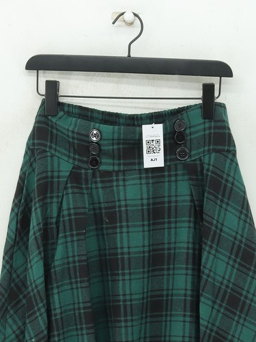 Maxi falda larga Belle Poque para mujer S verde a cuadros 100 % otra - Imagen 3 de 6