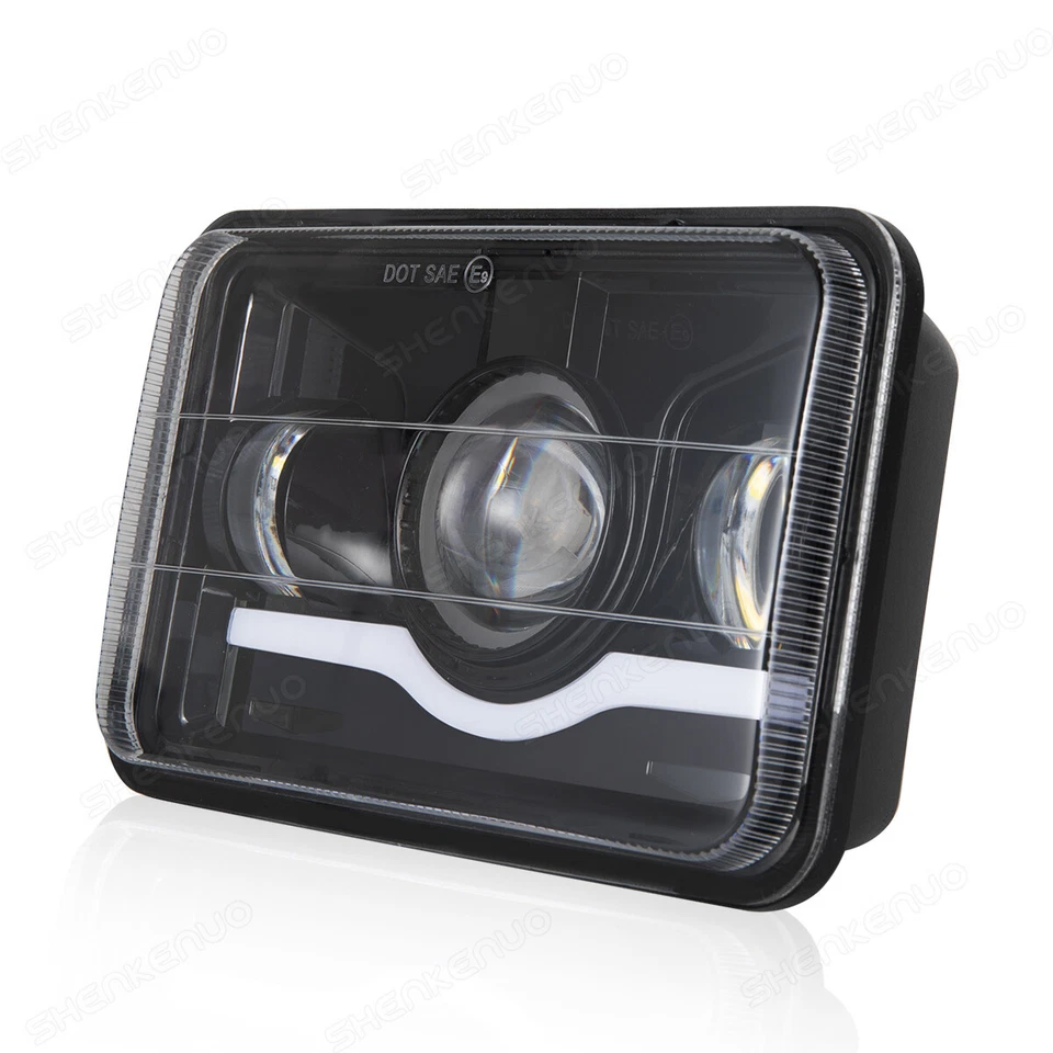 Faros LED 4x6" haz alto/bajo DRL para Mercury Capri RS 1979-1986 4 piezas Foto 2 de 4