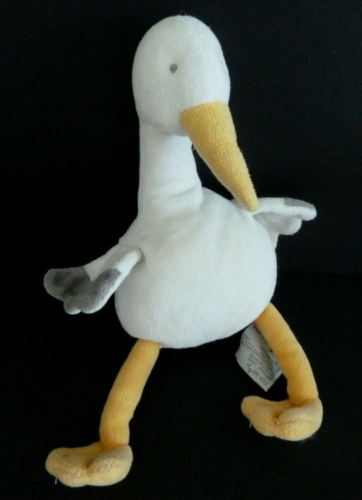 G9. DOUDOU POP ART there is no art like MOUETTE blanc gris jaune grelot 24cm - Picture 1 of 3