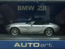 WOW EXTREMELY RARE BMW E52 Z8 Roadster 4.9L 400HP 1999 Silver 1:64 AutoArt-CM'S
