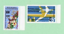 Central African Rep, 2 stamps,  SC 78,  C43 ,Surcharged Stamps, 1967, MNH