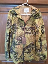 Men's Rain Jacket WEATHERPROOF VINTAGE Hooded Zip-Up Yellow Black Size Medium M