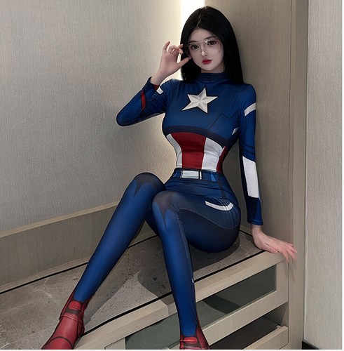 Sexy Dama Lencería Capitán América Cosplay Body Adulto Mujeres Babydoll Disfraz - Imagen 6 de 18