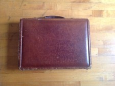 Presto Briefcase Vintage /office/ Brown Leather / Combination Lock 18 X 13 X 3