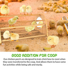 Bamboo Chicken Perch with Mirror, Strong Roosting Bar for Training