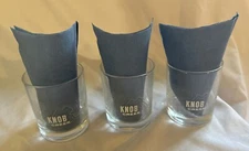 Set 3 Knob Creek Bourbon Whiskey Rocks Glasses Topography Etched Design
