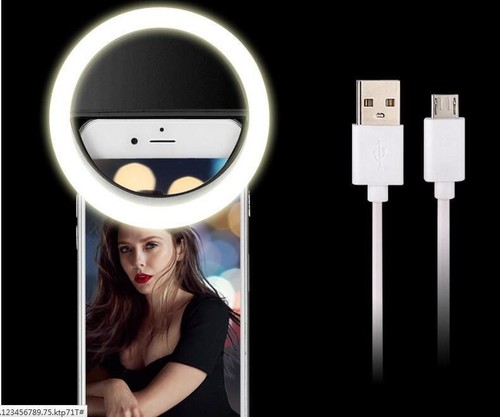 Selfie Portable LED Ring Fill Light Camera Photography for iPhone Android Phone - Photo 6 sur 15